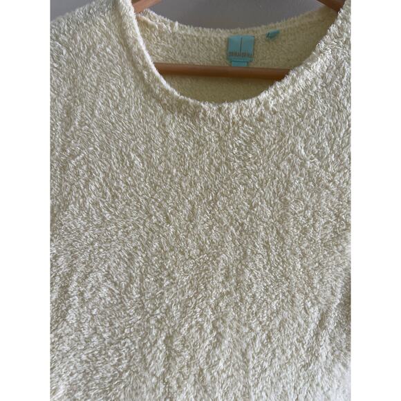 SHU SHU Soft Fuzzy Sweater Crew Neck Stretchy Silver Button Details Large JL - Picture 6 of 9